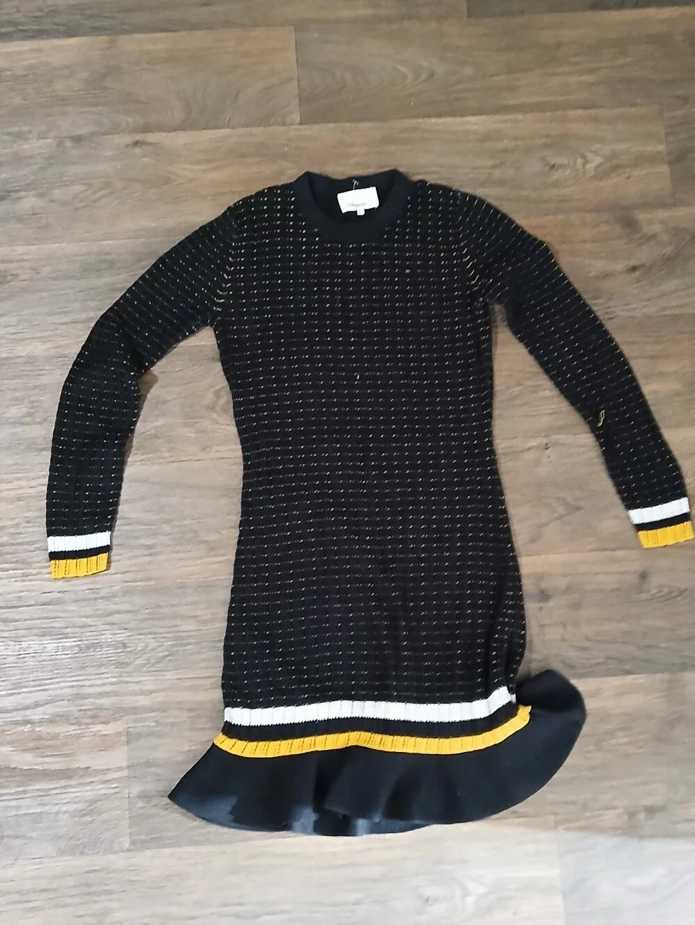 Phillip Lim Striped Ruffle Hem Knit Dress. - Picture 15 of 16